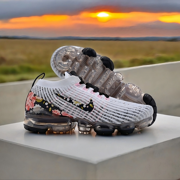 Nike Shoes - Nike Air Max Floral Nike Air VaporMax Flyknit Sneakers Black White Women